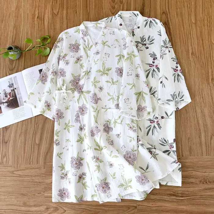 Japonské kimono 2025 nové Dámske šaty 100% bavlna Voľné