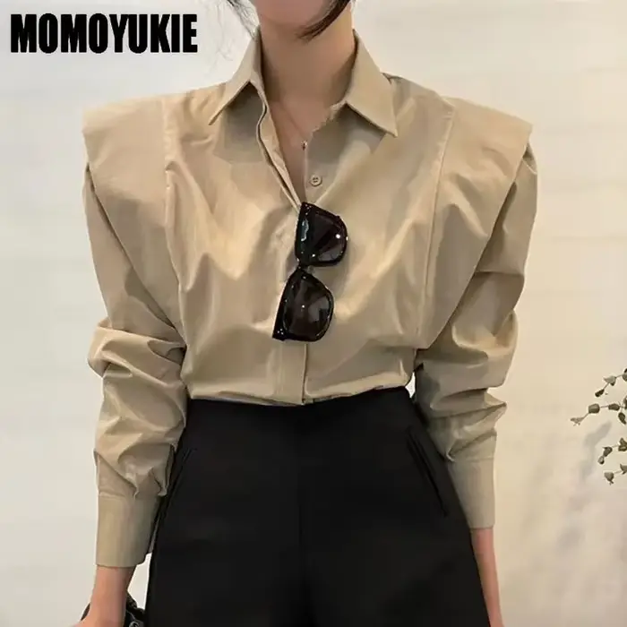 2023 printemps femmes Blouses mode Vintage Simple panneau de fermeture volants à manches longues loi