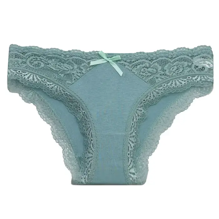 Slips en coton tricoté pour femmes ensemble de 5 pièces en dentelle solides en noir bleu ciel khaki rose rouge vert pour femmes occasions spéciales