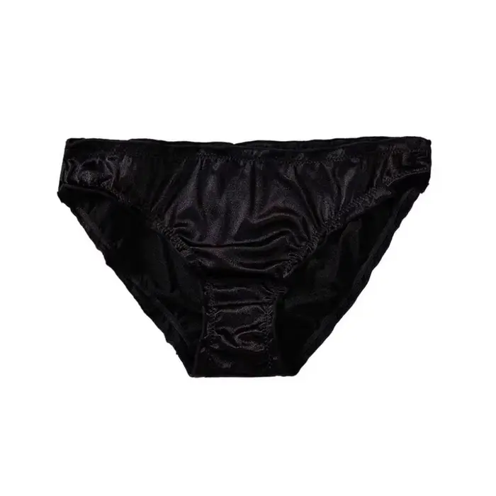 Culottes en satin de soie confortables à taille basse, fines, de couleur unie, avec volants, sous-vê