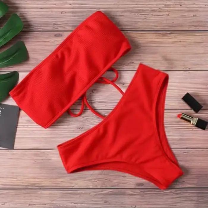 2024 nový Bikini s vysokým pásom bez ramienok Sexy