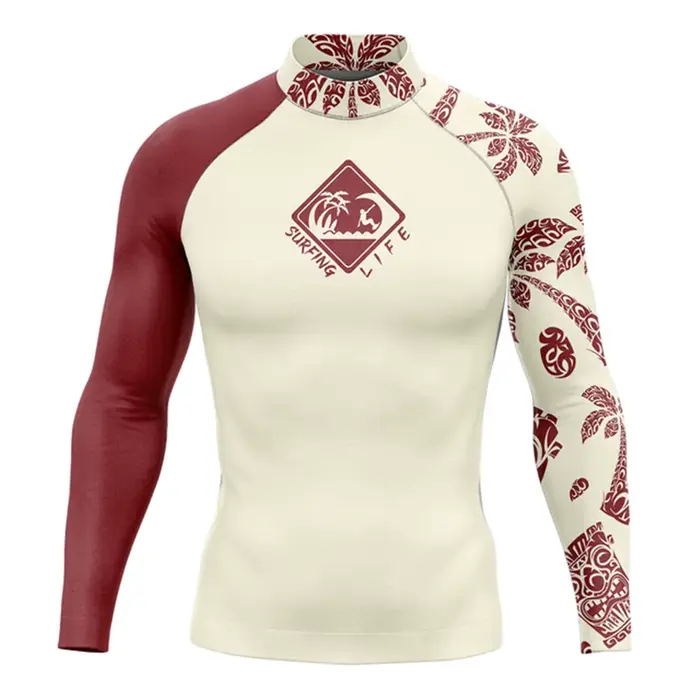Rash Guard hommes Surf chemises à manches longues Lycra Surf Traje De Baño Manga Larga maillot De Ba