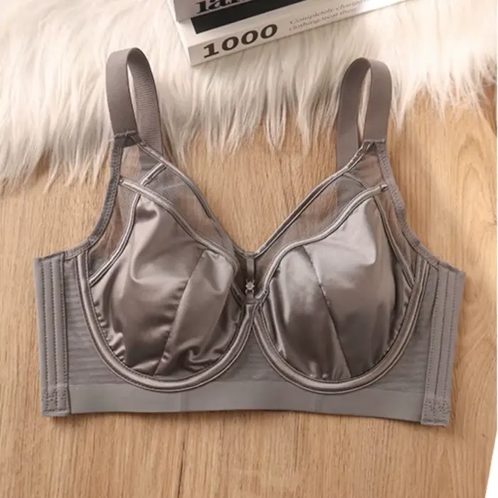 Soutien-gorge en satin doux minimisant, coupe pleine, anti-affaissement, effet liftant, avec armatures fines, disponible en différentes tailles et couleurs pour femmes