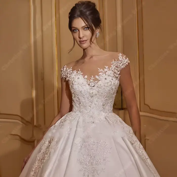 Robe de Mariée en Fibre Élégante, Sexy, Dos aux, Dentelle Appliques, Patients, Quelle que soit Rotterdam Kly, Paillettes, Perles, Personnalisée