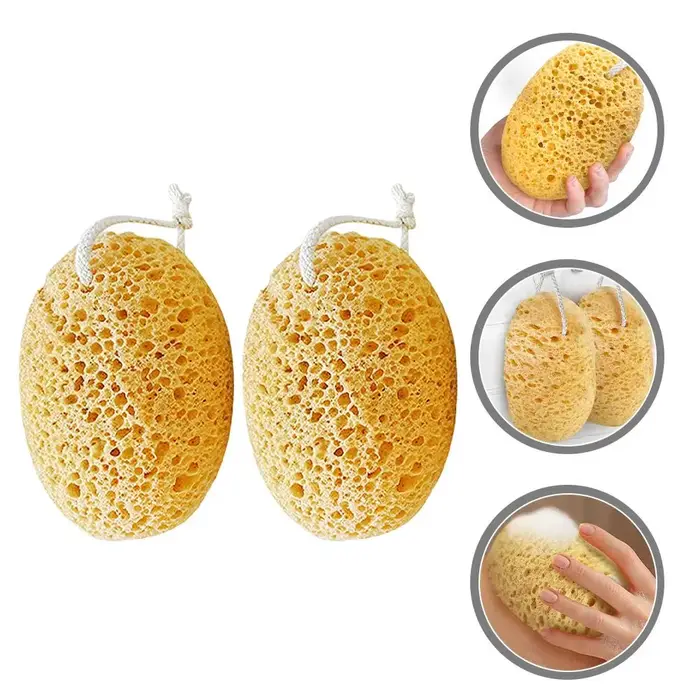 Sada 2 penových telových sprchových špongií, exfoliácia loofah, africká sieť, dámska umývacia kefa, mäkká a upokojujúca
