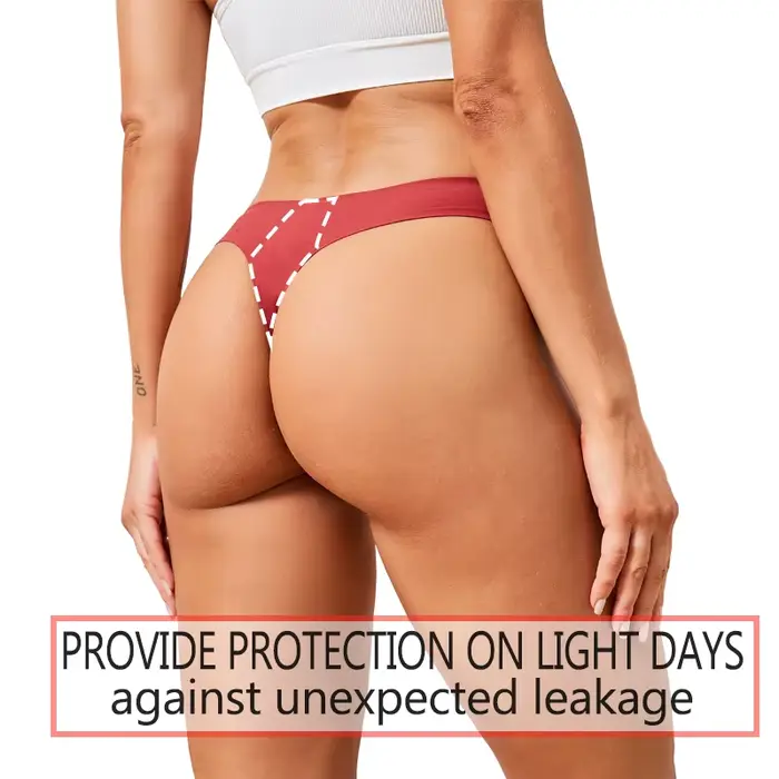 Bezšvové menštruačné tangá 4-vrstvové protiúnikové Bikiny Sexy nohavičky pre ženy s vysokým strihom rýchle vstrebávanie t-back