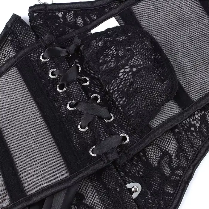 Corsets en dentelle sexy, bustiers amincissants sous-poitrine, hauts de corset pour femme, corsets steampunk à lacets