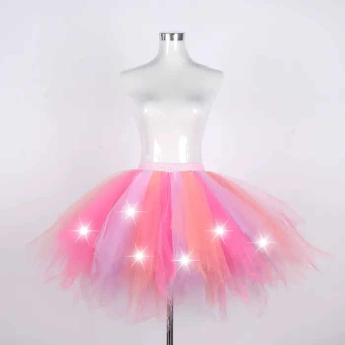 Šumivé LED Elastické víla sukne pre ženy a dievčatá, Bright Ballet Dance Tutu sukne na párty, karnevalový kostým, svadba, vianočný festival