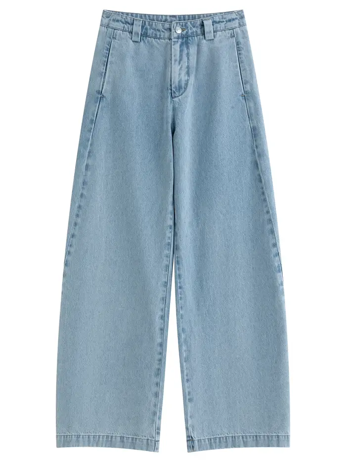 FSLE 2026 – Jean vintage bleu clair pour femme, coupe étrangère, taille haute, ample, style Y2K rétr