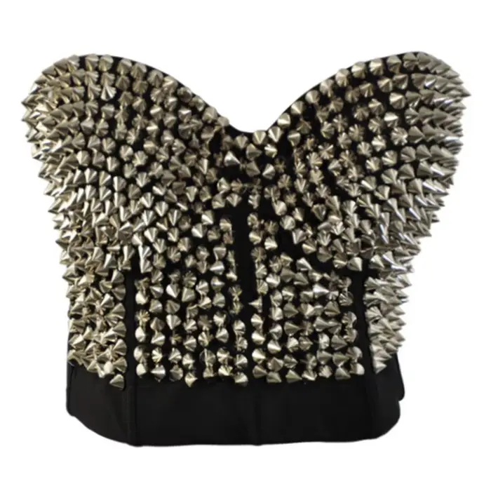 Soutien-gorge Steampunk à Rivets pour Femme, Bustier Court, Précieux Y-Summer, Sexy, ixd'Halloween, Scène, Gothique, Push Up, Club