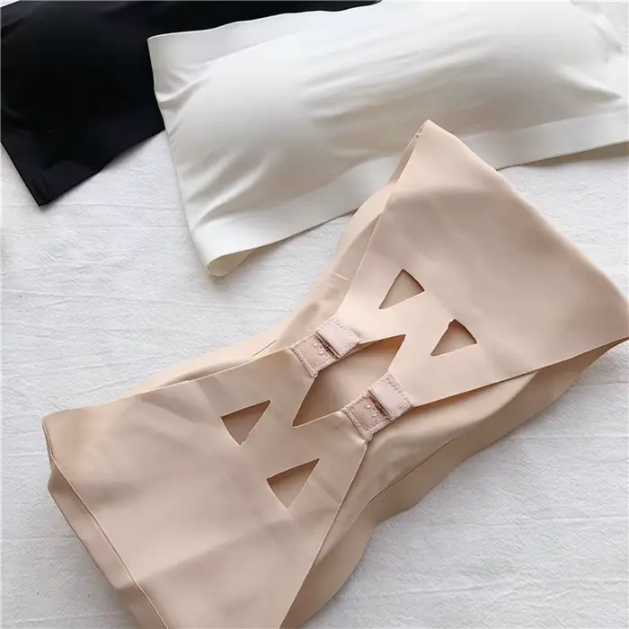 Pohodlné jeden kus bezšvíkové Nylon Tubular Top pre ženy odnímateľné podložky spodná bielizeň intímne pre rôzne príležitosti