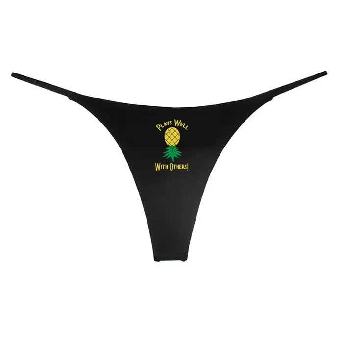 UPSIDE DOWN PINEAPPLE Sous-vêtements chauds en coton pour femme String à fines bretelles double couc