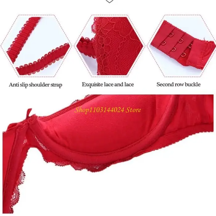 Dámska bavlnená podprsenka s trojuholníkovým strihom a patchwork dekoráciou pre perfektné fit a vznešený výstrih pre špeciálne príležitosti pre ženy