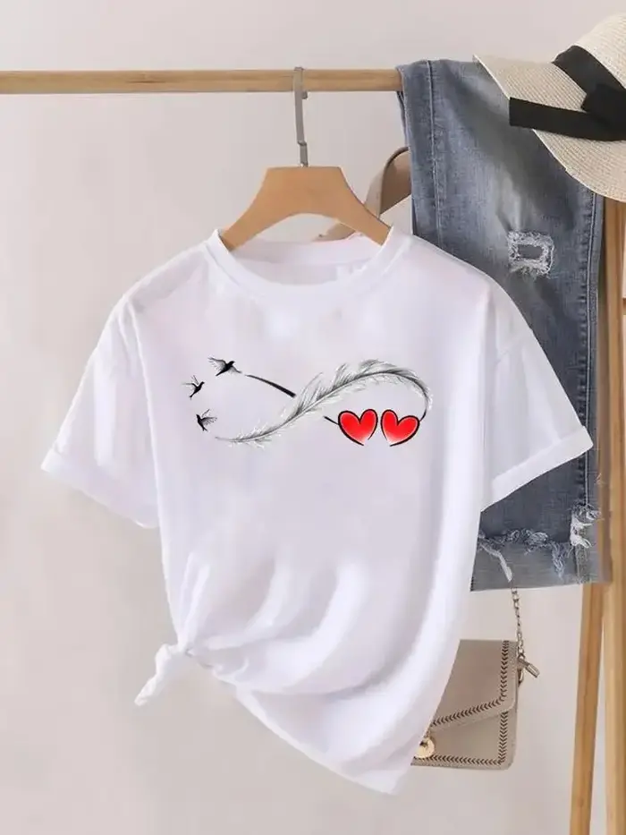 Grafické tričko s krátkym rukávom pre ženy
