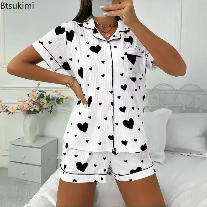 Dámske pyžamo srdiečkový vzor