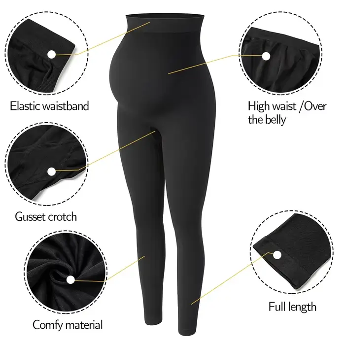 Leggings de maternité sur le ventre, pantalons de grossesse, collants de soutien du ventre taille ha