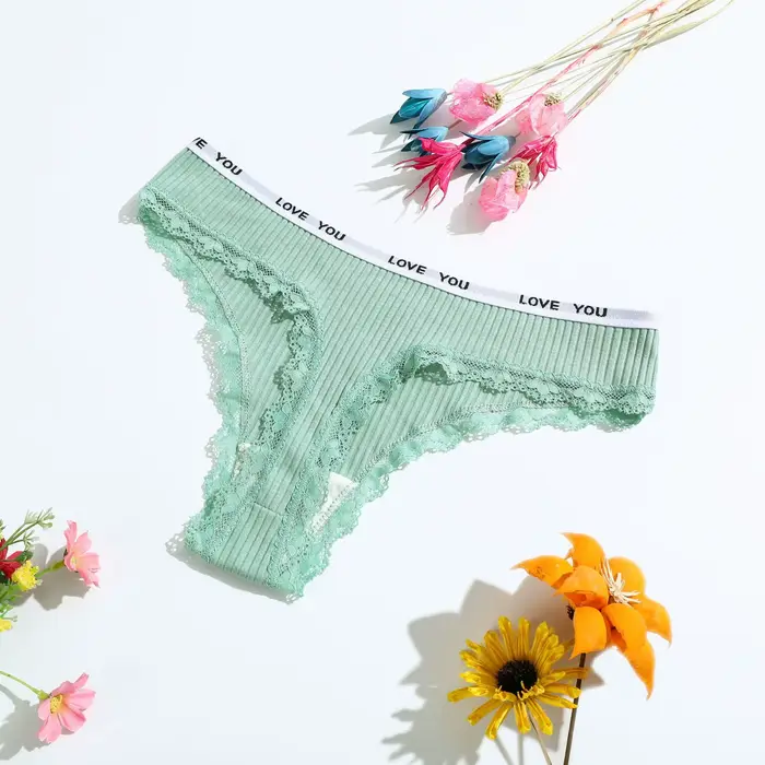 Sada 3 bavlnených žabiek pre ženy, nohavičky s nízkym pásom, spodná bielizeň z čipky, T-back nohavice, sexy spodná bielizeň, dámske slipy