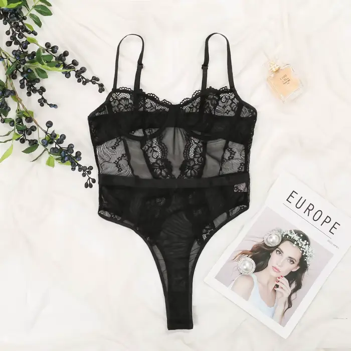 Body transparent pour femmes, combinaison Slim Fit, vêtement modelant, Corset en dentelle, sous-vête
