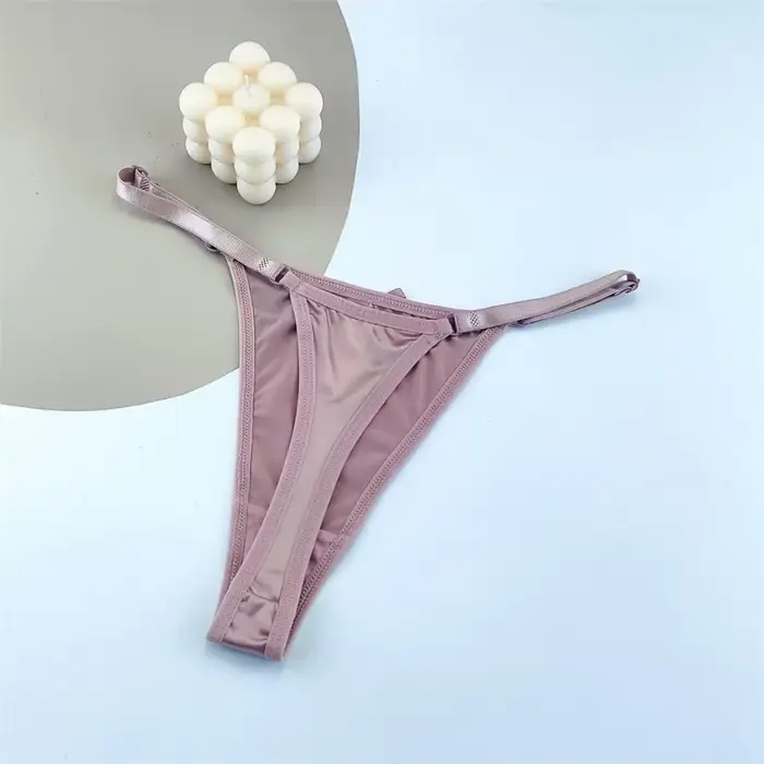 Dámske nastaviteľné saténové tanga, 3 kusy, sexy spodná bielizeň, nízky pás, T-Back, rybársky zadok, pokušenie, sexy uzlík, spodná bielizeň