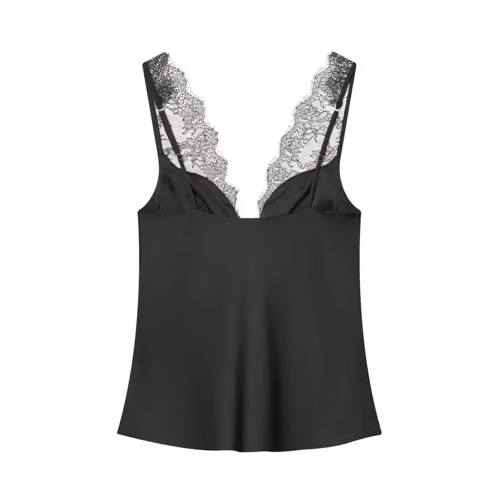 Top TFMLN ženy čipky V-neck hlboké elegantné elegantné street holding šport jarné leto