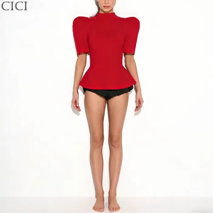Dámsky top Peplum CiCi so stojačikom