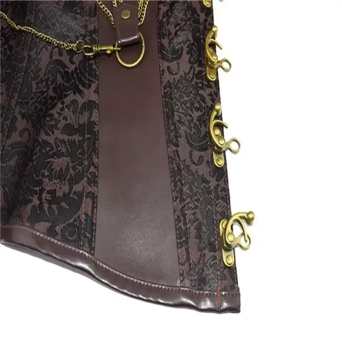 Steampunk Body Shapewear pre ženy hnedá gotická oblečenie korzet Bustier Vintage Burlesque Goth šnurovací pás Korzety