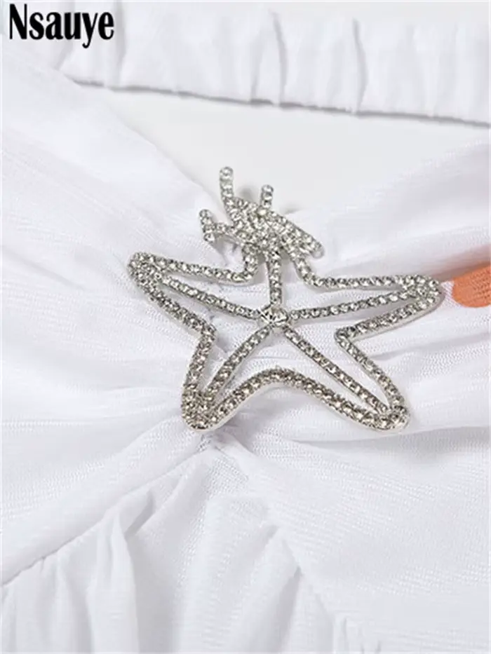 Robe NSAUYE en polyester sexy et club pour femmes, mini sans manches, décolleté haut, coupe montée sur le cou, style hors de l'épaule, silhouette une ligne, occassions spéciales et soirées de gala