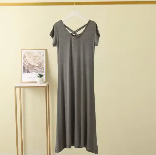 Chemise de nuit en coton pour femmes, chemise de nuit sexy, chemise de nuit dos nu, chemise de nuit 