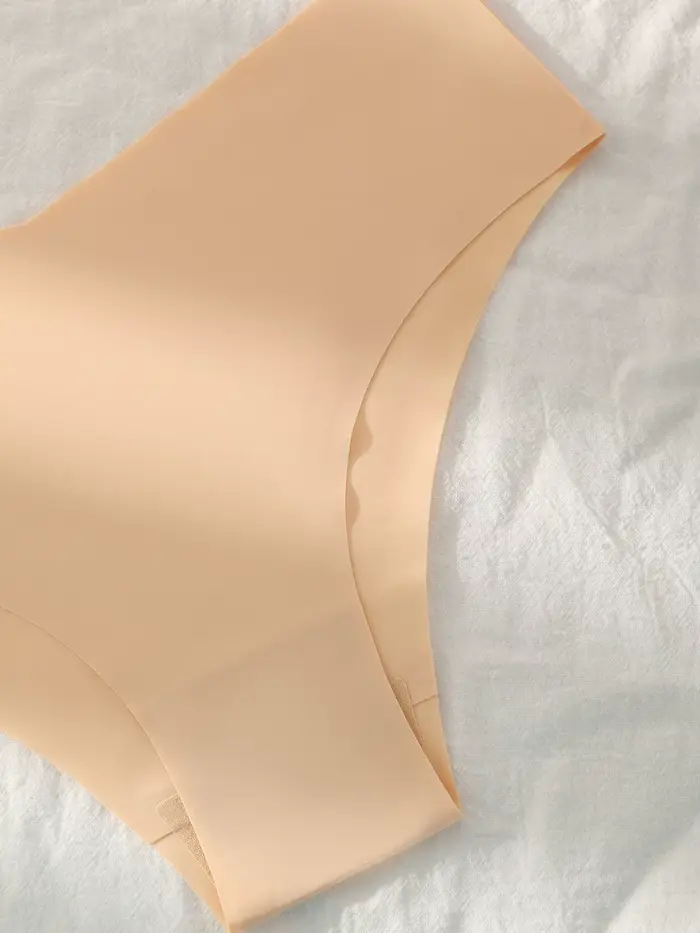 Sada 3 Dámske bezšvíkové nohavičky, nízky pás priedušné sexy spodná bielizeň, pevné hodvábne nohavičky, Dámske bezšvíkové neviditeľné nohavičky