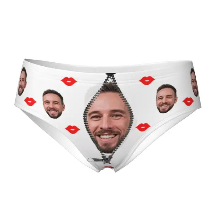 Cadeau de saint valentin personnalisé slips pour femmes visage personnalisé Photo culotte de sous-vê