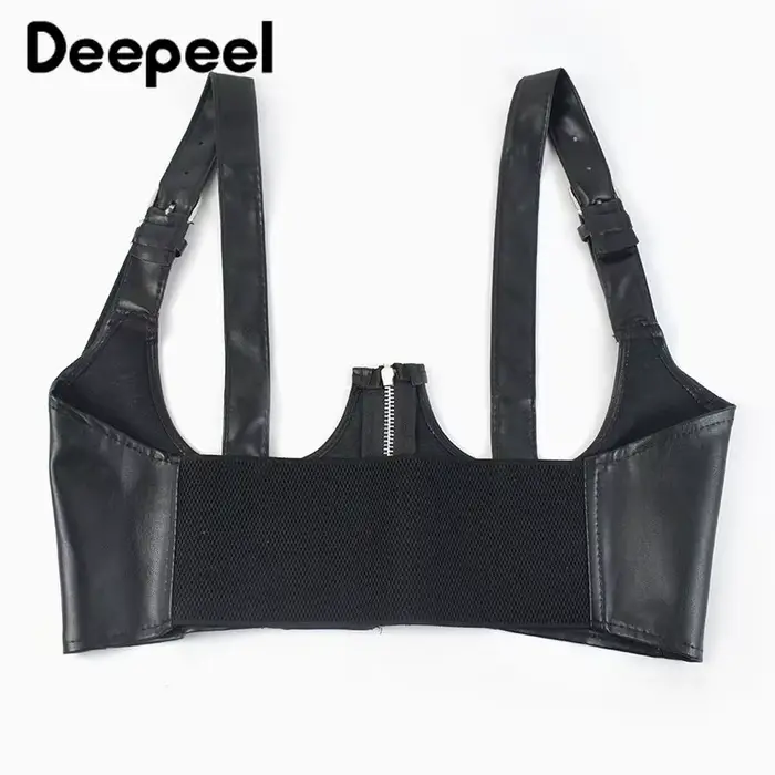 Ceinture en métal et PU noire avec corset décoratif pour femmes, style punk et gothique, pour occasions spéciales et mode