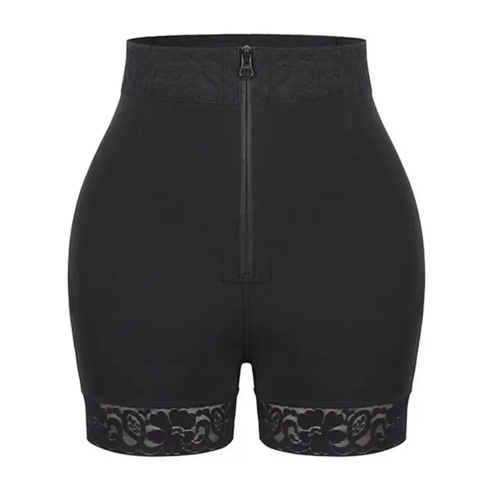 Culotte gainante taille haute post-partum sans couture, contrôle du ventre, rehausseur de fesses, fermeture éclair frontale, amincissante, pour une silhouette sablier