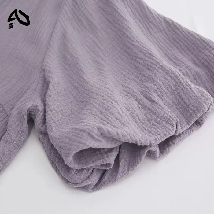 Original Robe Longue en Mousseline 100% Coton pour Femme, Tenue Sexy, Col en V, Manches Bouffantes,