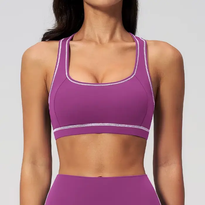 Dámske brúsené športové podprsenka s pletené Nylon späť priedušné pre beh jogy a outdoorové aktivity