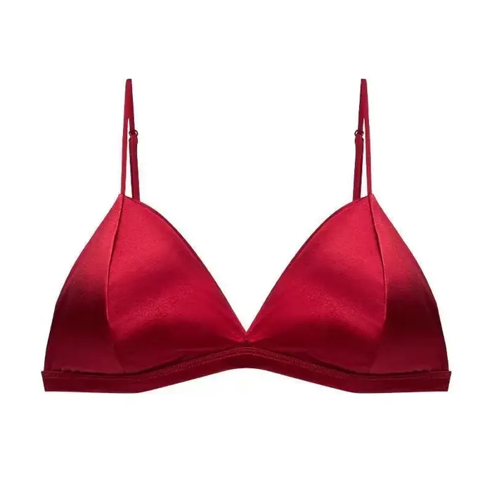 Sexy polyesterová podprsenka pre ženy, voľná veľkosť, polstrovaný trojuholníkový strih, zadné zatváranie, nastaviteľné popruhy, pre špeciálne a každodenné príležitosti
