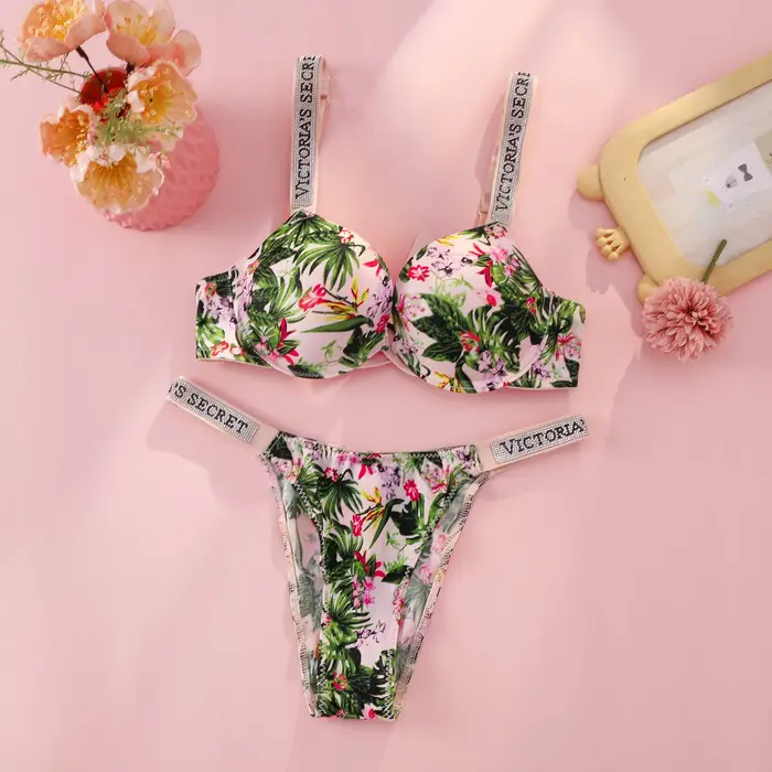 Štýlový Victoria's Secret Dámske podprsenky a nohavičky nastaviť každodenný štýl bezšvíkové pletené materiály polyester Nylon Comfort udržanie špeciálne príležitosti