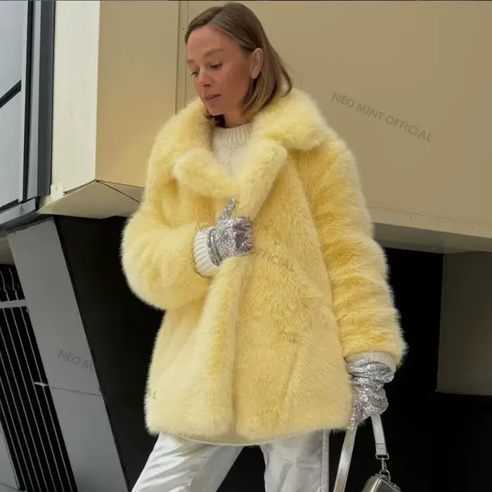 Dámska Neo Mint luxusná umelá kožušina, líška, rolák, jesenná zimná srsť, špeciálne príležitosti, elegancia a pohodlie