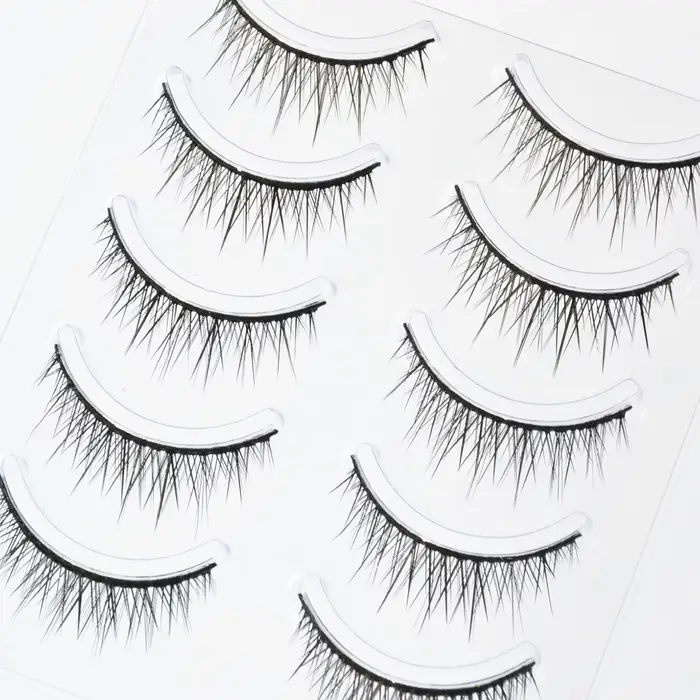 Bandes de faux cils bande complète tige dure bébé queue de poisson droite faux cils cils naturels po