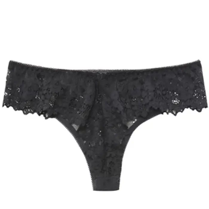 CINOON Sexy culottes femmes dentelle taille basse solide Sexy slips broderie String Transparent évid