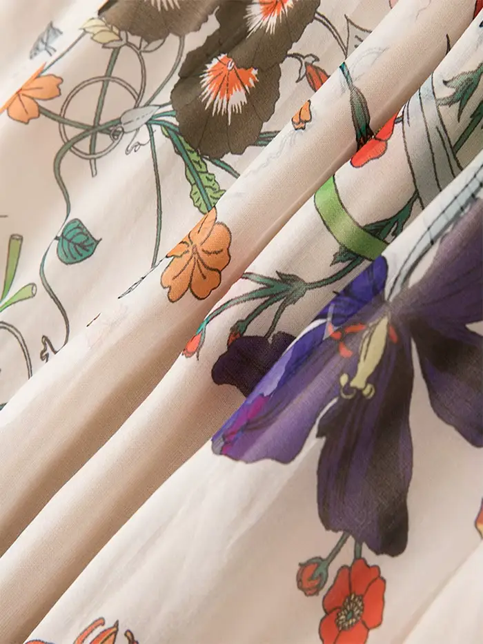 Jupes en soie véritable 100% Birdtree, jupe longue imprimée pour femmes, jupe d'été, jupe fine et mi