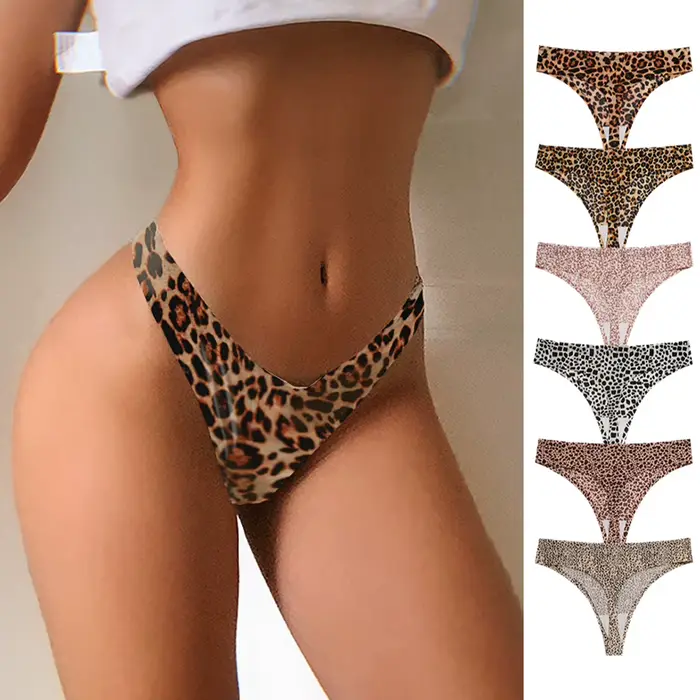 Sexy leopard ženy žabky bezšvíkové hodvábne sklzu G struny žabky ženy nohavičky spodná bielizeň bavlna rozkrok žena Tangas