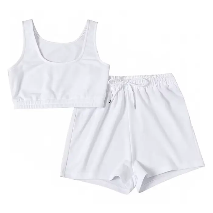 Dvojdielny set: krátky top a šortky so sťahovacou šnúrkou