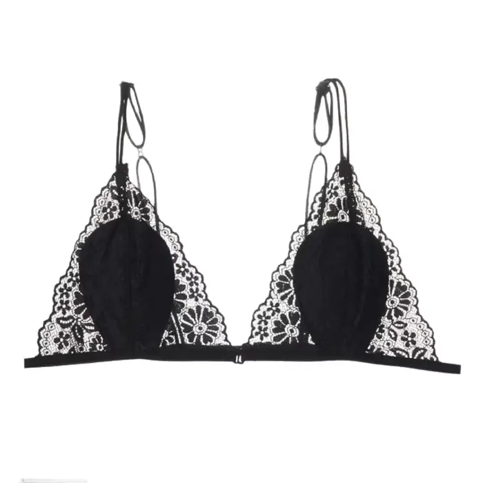 Soutien-gorge Sexy coupe Triangle français pour femmes, avec petite poitrine, bretelles fines en den