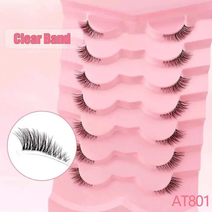 7 paires de cils de renard de longueur mixte 3-5-9mm, boucles D, faux cils fins en vison, moelleux, 