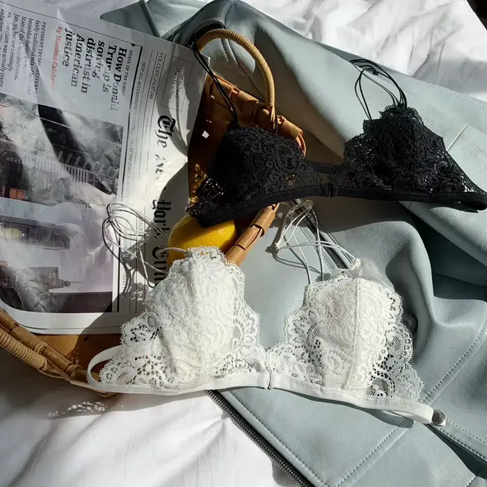 Sexy čipka trojuholník podprsenka pre ženy spodná bielizeň tenké bez kostic romantické príležitosti