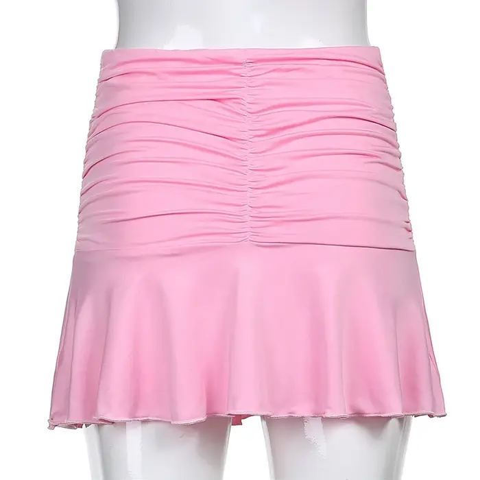Jupes d'été Sexy pour femmes, Mini jupe plissée décontractée rose de Style coréen pour écolières des