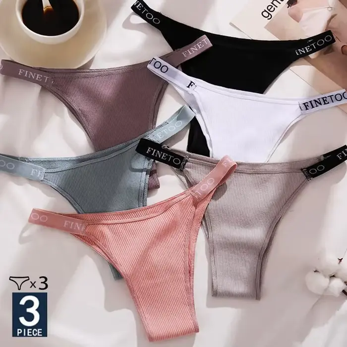 3 kusy / set bavlnené nohavičky nohavičky dámske spodky žena Sexy nohavičky tangá dámske nohavičky spodná bielizeň jednofarebné spodná bielizeň intímne