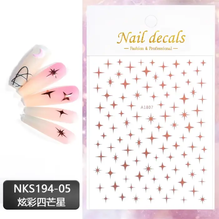 Autocollants 3D Laser argent/or Rose, Art de manucure et de pédicure, Art de décorer les ongles