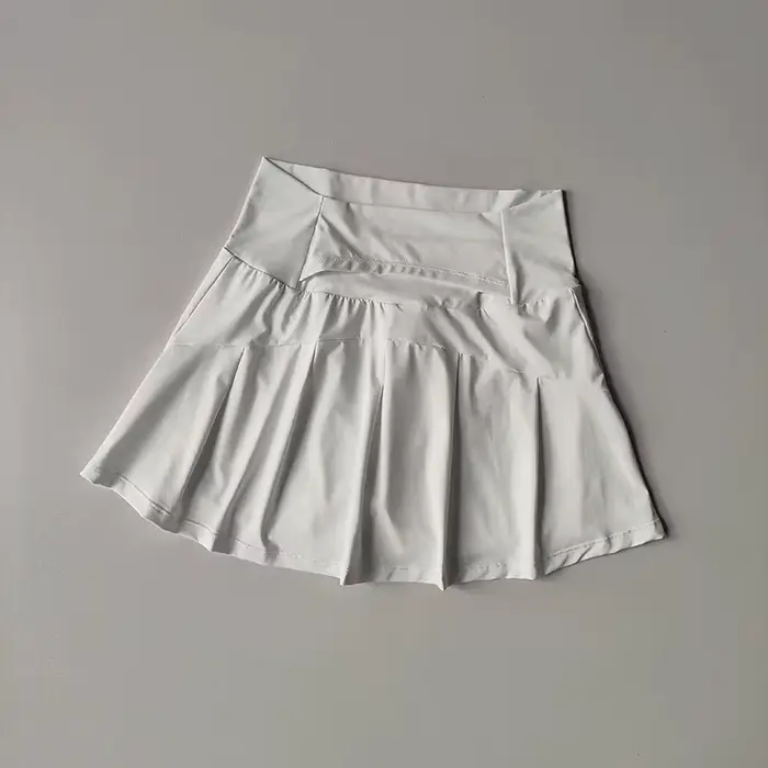 Jupe courte de sport taille haute pour femmes, pantalon de Yoga trapèze Anti-éblouissement avec doub