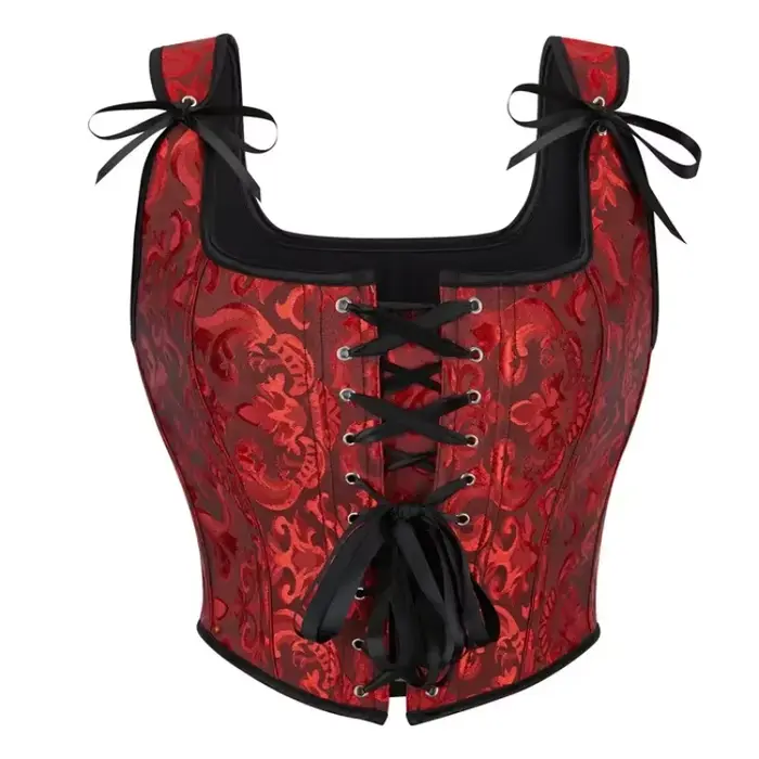 Dámske Vintage korzet, krátky top, gotický tielko čipka-up, vykostené Bustier, popruhy, zoštíhľujúce oblečenie, pás tvarovanie